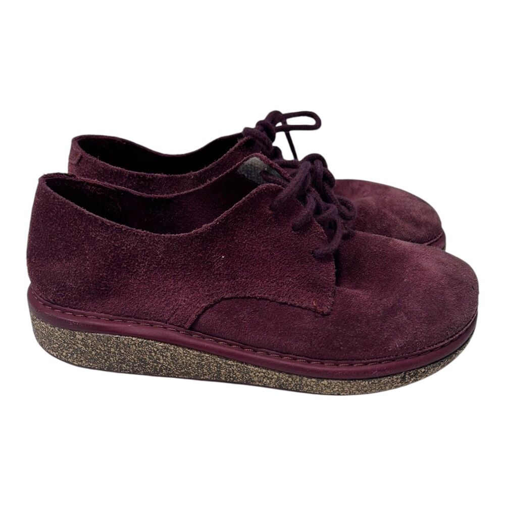Birkenstock Shoes Kids Size 13 Red Suede Oxford Lace Up Comfort Walking